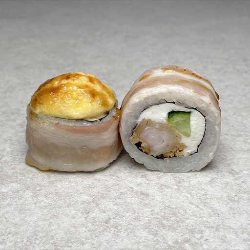 m Запеченный с беконом и креветкой